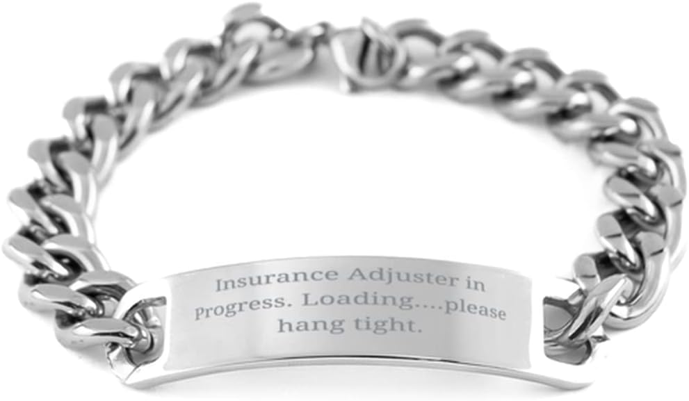 Cute Insurance Adjuster Gifts, Insurance Adjuster in Progress. Loading, Insurance Adjuster Cuban Chain Bracelet from Friends, Gift for Insurance Adjuster, Jewelry for Insurance Adjuster, Adjuster