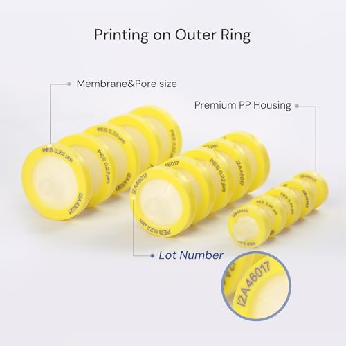 Image of PES Syringe Filter, 0.45μm 25mm, Hydrophilic, Non-sterile, PK of 1000 | Syringe Lab Filters, Hydrophilic PES, Female Luer lock & Male Luer Slip, for Aqueous & Mild Organic Solutions