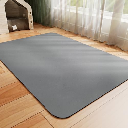 HotLive Dog Food Mat - Absorbent Cat Mat for Food and Water, No Stains Pet Feeding Bowl Mat, Easy to Clean Pet Placemats, Quick Dry Dog Water Dispenser Mat for Messy Drinkers | Dark Grey 12