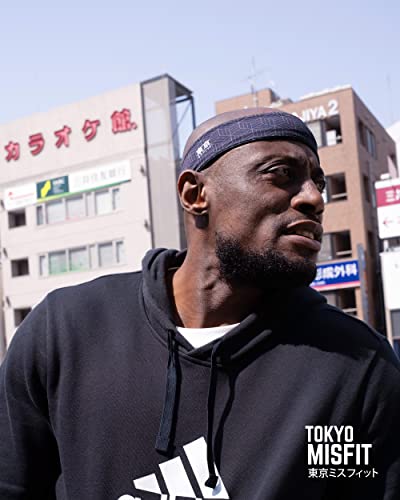Image of Tokyo Misfit Japanese Headband Men & Women Sweat Band (Cube-Black-Small) | Japanese patterns, Moisture wicking, Cooling headband, Breathable stretch fabric, Workout, Running, Exercise, Sports, Yoga