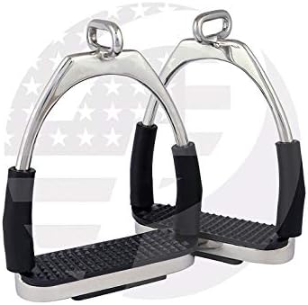 Offset Horse Flexible Safety Stirrups (4.75’’) Riding Bendy Iron Steel