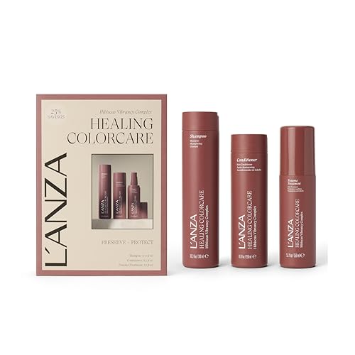 LANZA Healing Colorcare Trauma Treatment Shampoo & Conditioner Set Color-Safe Cleanse for Dry Damaged Color Treated Hair Anti-Fade Formula Smooths Moisturizes Adds Vibrance Hair Care Kit