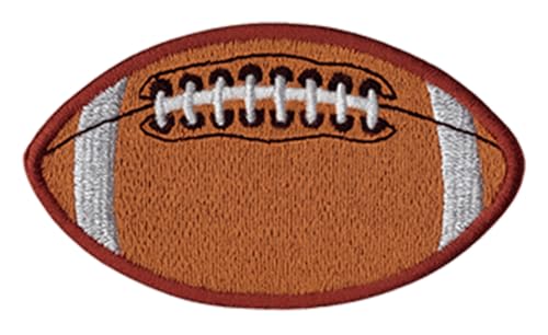 DigitEMB Football Embroidery Patch Brown American Football Iron On Sew On Patch for Jackets Hats Backpacks Sportswear Durable Stitching Custom Uniform and Team Apparel Patch