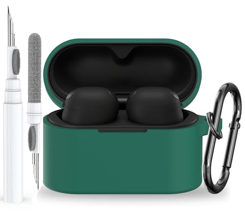 Olytop WF-1000XM6�p�P�[�X�J�o�[ �N���[�i�[�L�b�g�t���A�\�t�g�V���R���ی�J�o�[�X�L�� �L�[�`�F�[���t�� �j�����p Sony WF-1000XM6 2026 �C���z���A�N�Z�T���[�p �O���[��