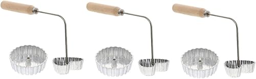 Abaodam Youdunzi molde de hierro gofres moldes suecos con mango cortador sueco bunuelo pastelero bunuelos moldes con mango corazón hierro moldes