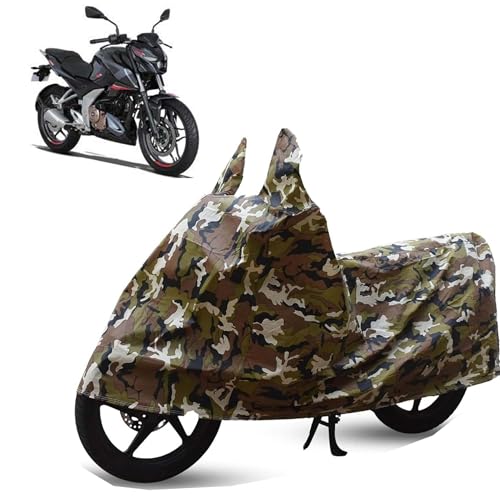 Image of Sulfar Bike Cover for Bajaj Pulsar F250 (2026 Relaunch) (Sports Semi-Faired) | Waterproof, Dustproof & UV Protected | All Weather Two Wheeler Cover (Army Green) New 2026 Variants