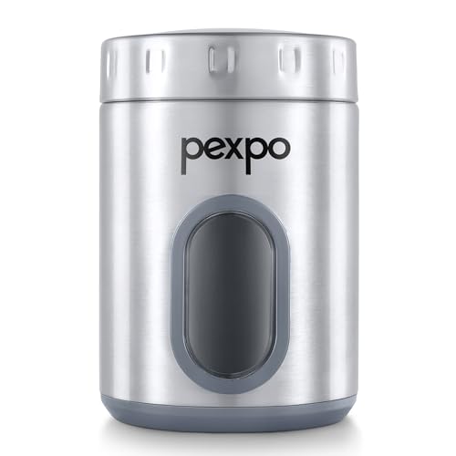 Image of Go24 pexpo Freshmate Stainless Steel Container 1000ml | Transparent Kitchen Storage Container | Airtight | Multipurpose | Jar for Dry Fruits, Dal, Snacks, Cookies, Tea, Coffee, Sugar - Matte Finish