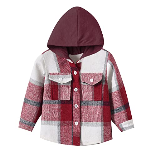 Generisch Elegante abrigo para niños y niñas como ropa de exterior duradera con estampado a cuadros de manga larga para niños pequeños activos en estaciones frescas, c, 12-18 meses