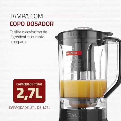 Liquidificador Turbo Full, Mondial, Preto, 900W, 110V - L-900 FB
