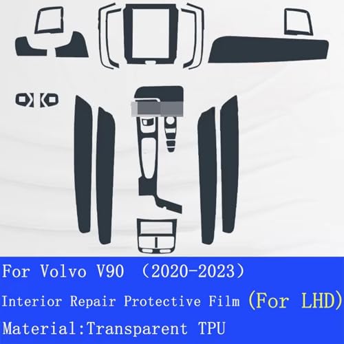 Film TPU Volvo V90 intérieur transparent pour console et écrans de luxe - 2