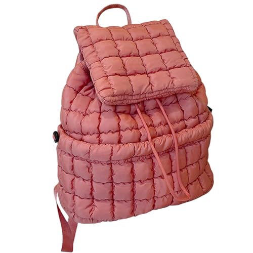 Sac à dos d'école matelassé Morain rouge pastèque style coréen pour étudiante