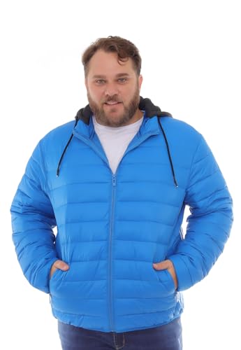 CRK Men's Plus Size Puffer Jacket – Lightweight Hooded Insulated Winter Coat, Windproof, Zipper Down Jacket, Warm & Durable