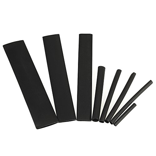 KKmoon 150pcs Tubo Encolhível Preto Poliolefina Sem Halogênio Tubo Termo Encolhível Equipamento Elét