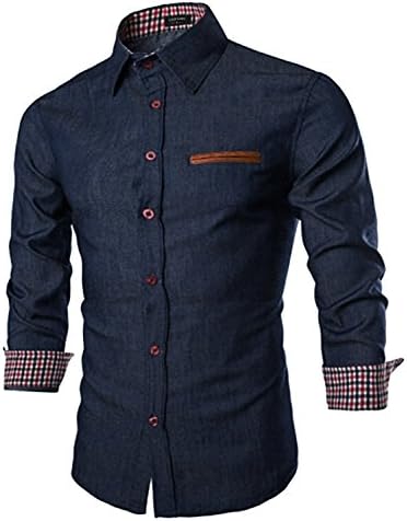 COOFANDY Men’s Casual Long Sleeve Dress Shirt Denim Button Down Shirts