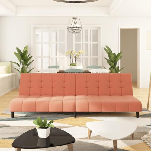 DYRJDJWIDHW Sofa 2 plazas pequeño,Sofa Cama Clic clac,Sofá Cama de 2 plazas Terciopelo rosaAdecuado para salón, Dormitorio