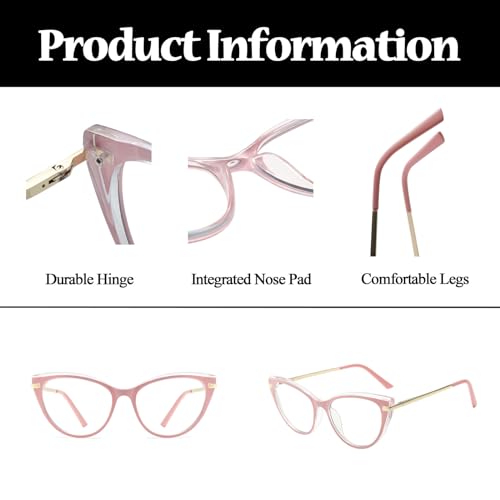 LJCZKA Blue Light Blocking Glasses Cat Eye for Women Anti Blue Light Glasses Computer Eyeglasses Clear for Anti Fatigue and Eyestrain - Image 4