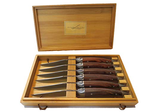 Set Cuchillos 6 Piezas Acero Inox Bamboo