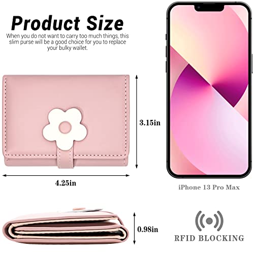 YINHEXI Wallet Women, RFID Blocking Small Compact Trifold PU Leather Card Holder Pocket Wallet Ladies Mini Purse3