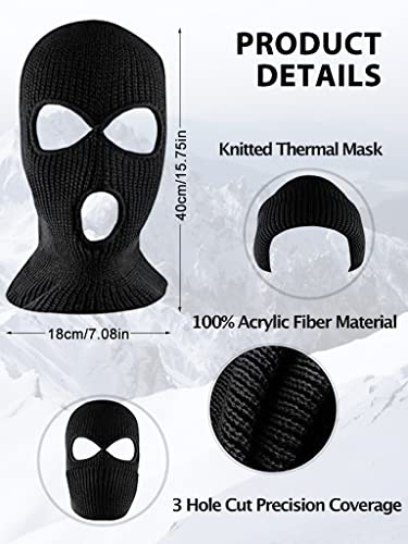 Image of PROBEROS Full Face Ski Mask for Men Women, Knitted Balaclava Ski Mask Thermal Balaclava for Winter Outdoor Sports Ski Bike