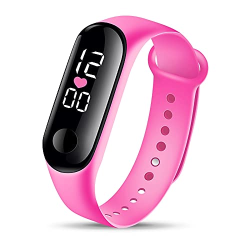 Reloj para niña Reloj para niños Niñas Vida Digital LED Reloj Deportivo Fecha electrónica Relojes Reloj de Regalo Relojes para niñas (Color : Yellow)