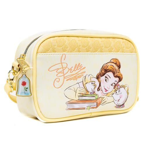 Disney Bag, Crossbody, Beauty and the Beast Belle Chip Mrs Potts and Beast Pose, Vegan Leather2