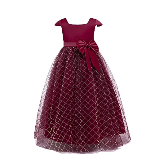 Vestido de boda de la tela escocesa para fiesta infantil