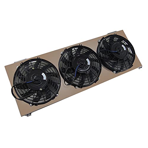Aluminum Shroud Fan Kit w/Thermostat Relay - 3X 9 Reversible S Blade Electric Cooling Fan Replacement for 1991-2001 Jeep Cherokee XJ Comanche 2.5L L4 4.0L L6