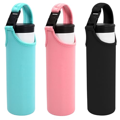 Heveer Funda protectora de neopreno para botellas de agua, para camping, senderismo, ciclismo, 3 unidades, 750 ml