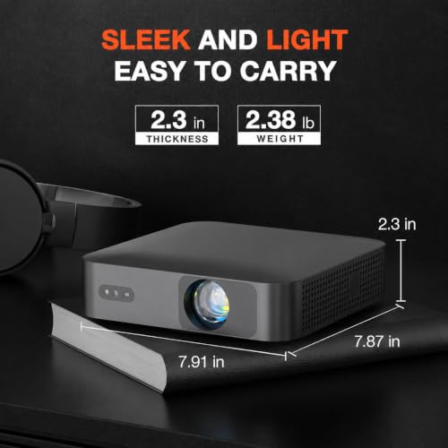 Image of TECHNOVIEW Ultra-Thin, 4k Smart Projector, Native 1080p, Support OTT Apps, Android, Auto Focus, Auto Keystone, WiFi /BT, HDMI, Cast, Upto 150 inch Screen
