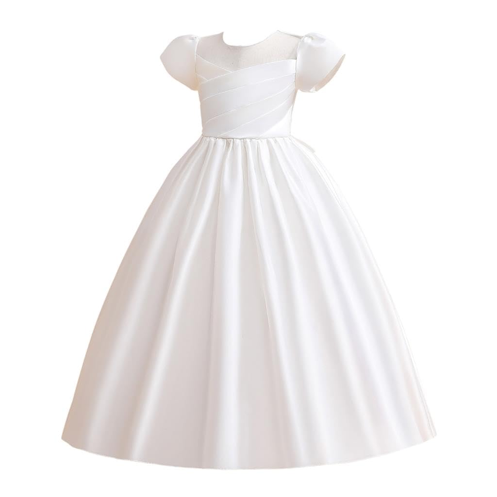 Lito Angels Vestido Largo de Fiesta para Niñas, 5-12 Años | Mangas abullonadas, Corpiño plisado, Falda larga en capas, Boda, Cumpleaños, Comunión