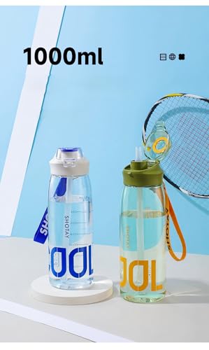 Image of THE VENTI SHOTAY COOL Unbreakable Water Bottle with Sipper BPA Free Tritian, Leak-Proof Water Bottle Ideal for Office, Sports, School, Gym (1000ML-White)