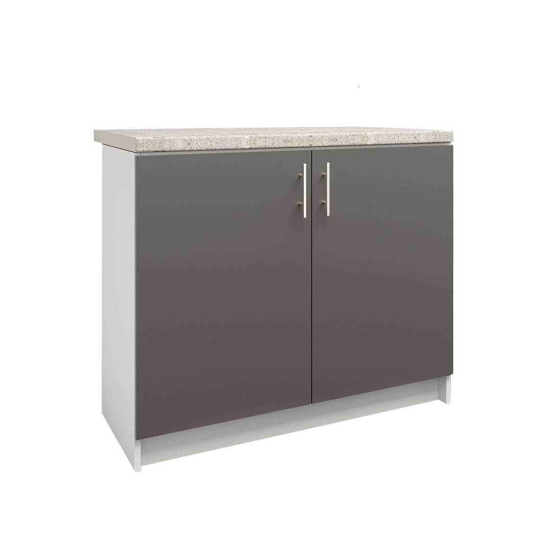 JD Greta Fixed Height 1000mm Kitchen Base Cabinet Floor Unit with 38mm Worktop – Dark Grey Matt — image 1