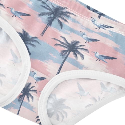 Girls Underwear Soft Cotton Palm Tree Seagull Kids Panties in Sizes 2/3t, 4t, 5t, 6 and 84