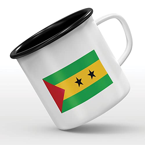 Mygoodprice MUG tasse émaillée au motif Drapeau Sao Tome et Principe