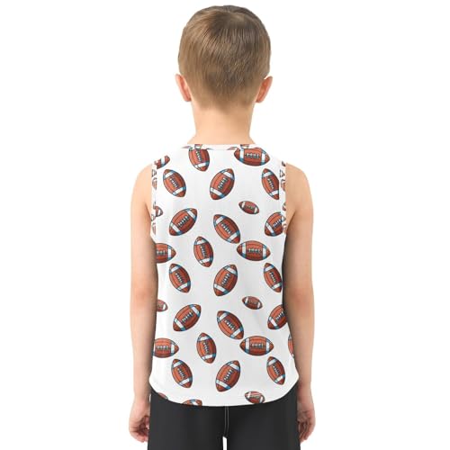 J JOYSAY Cartoon Football White Boys Tank Top Sleeveless Muscle Shirts Quick Dry Kids T-Shirts 3-15T3