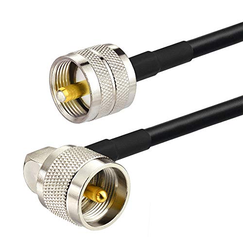 Superbat PL259 RG58 CB Patch Lead 90cm 50ohm UHF Male to Male Right Angle Ham Radio HF Coax Cable for HF VHF CB Radio SWR Meter - Image 2
