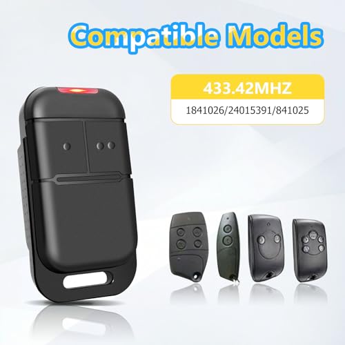 3 Stück Ersatz Handsender für S0mfy 2401539, Garagentoröffner 433,42 MHz 2 Kanäle Kompatibel mit Tor- und Garagentormotorisierung