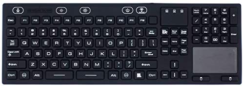 Dsi Led Backlit Keyboard With Touchpad Ip68 Waterproof Silicone Jh-Ikb110Bl, Black #TOP2