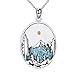 YFN Mountain Halskette f&uuml;r Frauen Sterling Silber Natur Halskette Schmuck Geschenk f&uuml;r Skifahrer, Wanderer, Camper, Bergsteiger und Naturliebhaber (Silber-Schneeberg-Halskette)