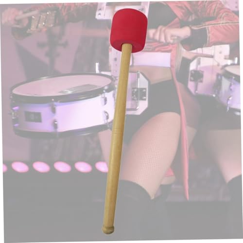 ibasenice 3 piezas baquetas para bombo con mango de madera y cabeza de espuma roja, 33 cm miniatura 6