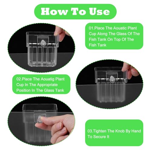 Image of 8 Clear Acrylic Aquarium Plant Holders with Hooks for Aquaponic Plant Cultivation and Aquarium Water Feature Decoration