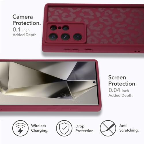 Image of Compatible with Samsung Galaxy S24 Ultra Case, Wine Red