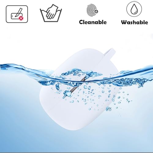 Image of LIRAMARK Silicone Cover Case with Carabiner Compatible with JBL Wave Beam 2 (2024) (White)