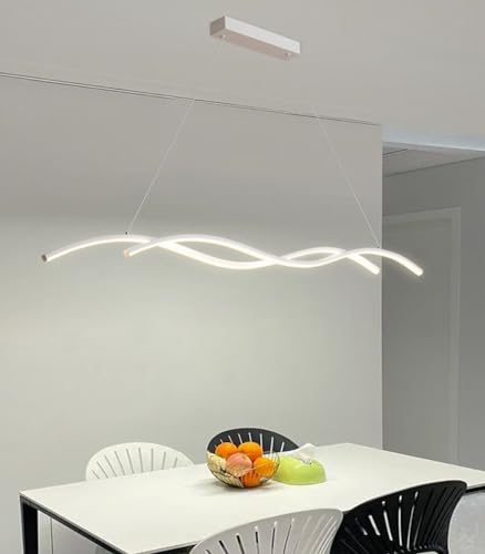 Lampe à suspension LED variable moderne ondulée et réglable en hauteur