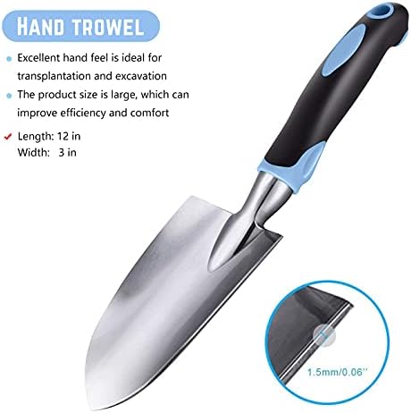 homchen Garden Tools with Safety Work Gloves, Gardening Gifts Set for Men Women Garden Lovers