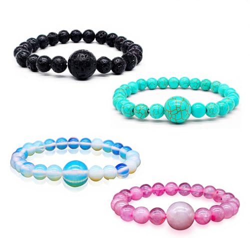Hion Motion Sickness Bands Anti Nausea Acupressure Wristband Anti Nausea Bracelet for Motion Sickness and Morning Sickness（YC-SL-4PCS-aAY-2）