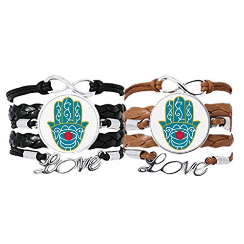 Pulsera de cuerda de cuero con diseño egipcio de ojo rojo de DIYthinker