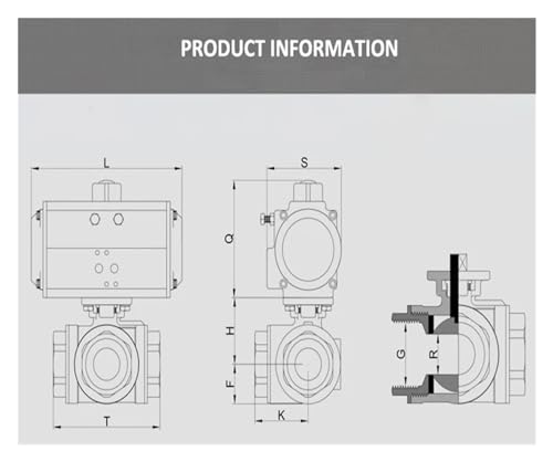 Vanne pneumatique DN40 en acier inoxydable contre la rouille - 3