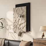 Troartos 3D Textured Black and White Abstract Wall Art for Living Room, Large Modern Sandstone Artwork for Walls, Minimalist Metal Sculpture Wall Decor, Hallway, Dining Room, Bedroom, Office