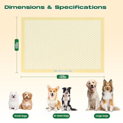 Image of Bamboo Puppy Pads Extra Large 31 inchx47 inch 40 Count with Tabs
